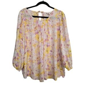 LC Lauren Conrad Floral Peasant Blouse XXL Cottagecore Romantic Boho Whimsical